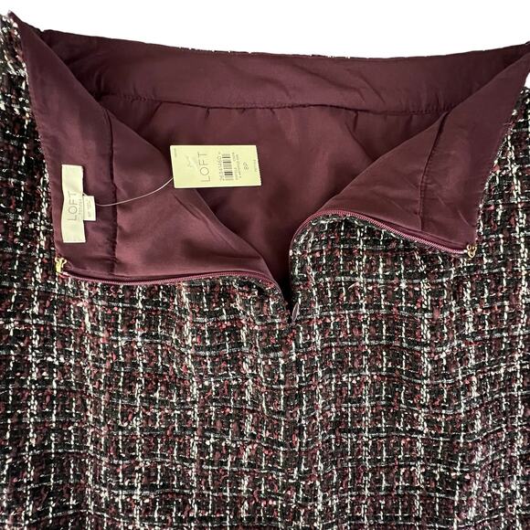 NWT Ann Taylor Loft 8P Mini Skirt | Purple Tweed Boucle Preppy Coquette Sparkle - Picture 12 of 16